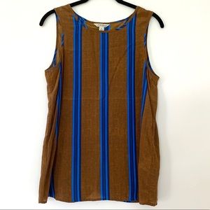 Lucky Brand 100% Silk Striped Tank Top